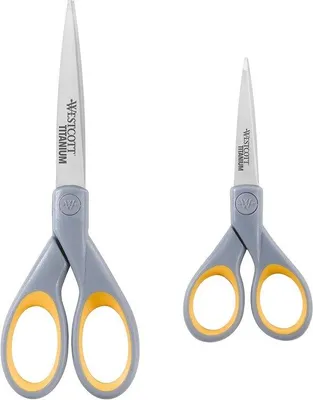 Productafbeelding van Softgrip schaarset 2-delig 13 cm en 18 cm met titanium coating