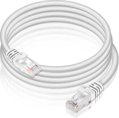 Image de VERCO 30m CAT 6 Câble réseau Câble patch rond RJ45 PC LAN Câble Ethernet Rond Blanc