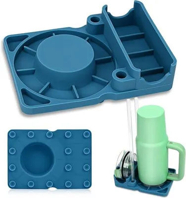 Produktbild von Famanu Abtropfgestell Silikon für 30 und 40 oz mit Halter für Strohhalme