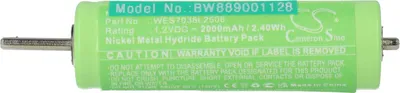 Produktbild von vhbw Akku kompatibel mit Panasonic ES7015, ES7016, ES-702, ES7017, ES-7036, ES7018, ES-703, ES-7037, ES7036, ES-7035 Rasierer (2000 mAh, 1,2 V, NiMH)