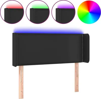 Produktbild von vidaXL LED Kopfteil Schwarz 103x16x78/88 cm Kunstleder