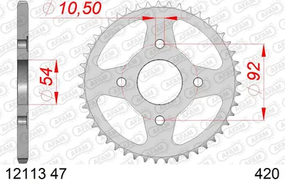 Produktbild von AFAM Kettenrad 12113-47 hinten Stahl