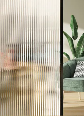 Produktbild von Fensterfolie - 50 x 100 cm - Selbstklebend - Sichtschutz – Matt – Gestreift – Ohne Klebstoff – Ideal für Schlafzimmer, Wohnzimmer, Büro oder Küche