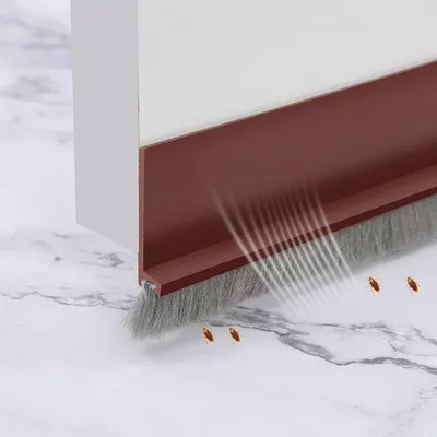 Produktbild von Tš¹rdichtung, isolierende Tš¹runterseite, selbstklebender Zugluftstopper, schalld?mmende Tš¹rbš¹rstendichtung (100x5cm, braun)