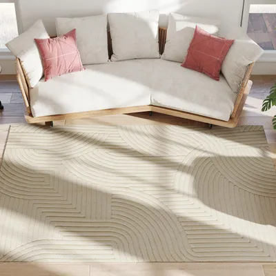Zdjęcie produktu dla Dywan HOMCOM o geometrycznym wzorze, z wysokim włosiem, do salonu, o nowoczesnym designie