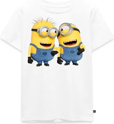 Produktbild von Spreadshirt Minions Despicable Me Phil Und Stuart Kinder Premium T-Shirt, 110/116 (4 Jahre), Weiß