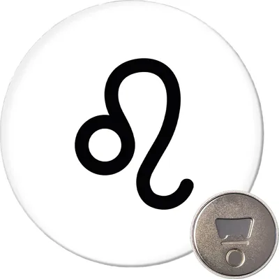 Produktbild von Huuraa Magnet Löwe Sternzeichen Zeichen 59mm Kühlschrankmagnet rund Flaschenöffner Geschenkidee