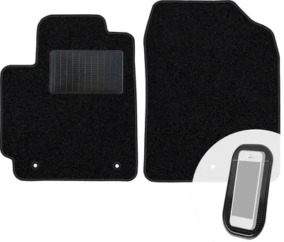 Produktbild von moto-MOLTICO Vorne Fußmatten Auto Velours Autoteppiche Schwarz Automatten Set 2-teilig passend für Kia Picanto III ab 2017