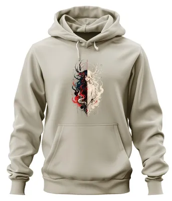 Productafbeelding van Anime meisjes, Yin Yang, gotisch, dualiteit, Japan, Y2K, manga, hoodie, sweater, natuur, maat L