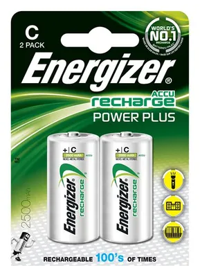 Produktbild von Akku NiMH, Baby, C, HR14, 1.2V/2500mAh Power Plus, Pre-charged, Retail Blister (2-Pack)