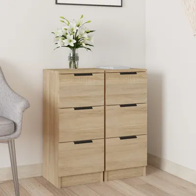 Image de vidaXL Sideboards 2 pcs. chêne Sonoma 30x30x70 cm bois composite