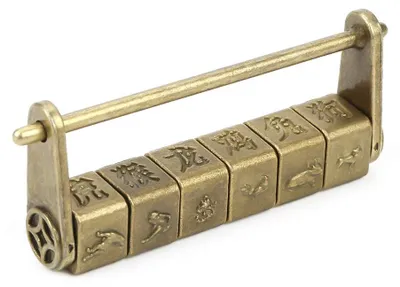 Productafbeelding van Vintage Chinese Antieke Code Hangslot voor Sieraden