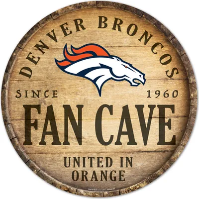Produktbild von NFL Denver Broncos Fan Cave Rund Football Wood Sign Holzschild Holz Deko 35cm