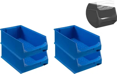 Produktbild von SuperSparSet 4x Blaue Sichtlagerbox 5.0 mit Abdeckung | HxBxT 20x30x50cm | 21,8 Liter | Sichtlagerbehälter, Sichtlagerkasten, Sichtlagerkastensortiment, Sortierbehälter