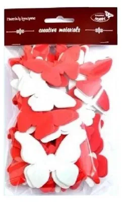 Image de Papillons rouges et blancs 52pcs