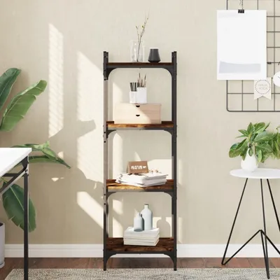 Immagine prodotto di Maison Exclusive - Libreria 4 ripiani Rovere affumicato 40x30x120 cm Materiale ligneo