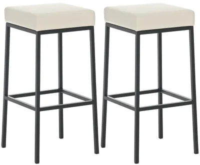 Produktbild von 2er Set Barhocker HLO-CP41 80 Kunstleder schwarz  creme