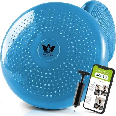 Produktbild von Famanu Balance Kissen Stabilitätsdisk - Haltung & Sportrehabilitation - Krafttraining - Pumpe E-Book & Trainingsanleitung - 33 cm (schwarz)