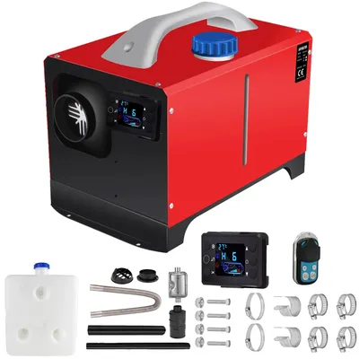 Productafbeelding van Standkachel - Diesel Luchtverwarmer - 5KW - 12V 24V - met LCD-monitor en Afstandsbediening - Geluiddemper