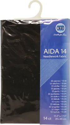 Obrázok produktu pre RTO Aida Precut, 14ct, čierna, 39 x 45 cm