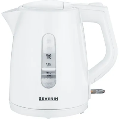 Obrázek produktu pro Severin WK 3411, 1 l, 2200 W, Bílá, Indikátor úrovně vody, Zabezpečení proti přehřátí, Bezkabelový