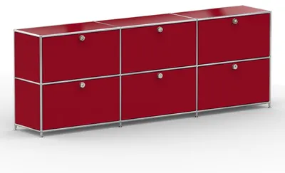 Produktbild von Sideboard, 6 Schubladen & Schloss, Breite 227 cm, Rubinrot