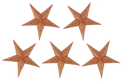 5 Papiersterne für Lichterkette, 20 cm, faltbar, rot
