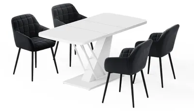 Imagen del producto de Set de mesa de comedor Vicco Fenaro Blanco 120 x 80 cm con 4 sillas de comedor, Model 62776