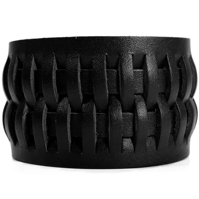 Produktbild von CJBB1926 Herren Armband Leder schwarz 21,5 cm