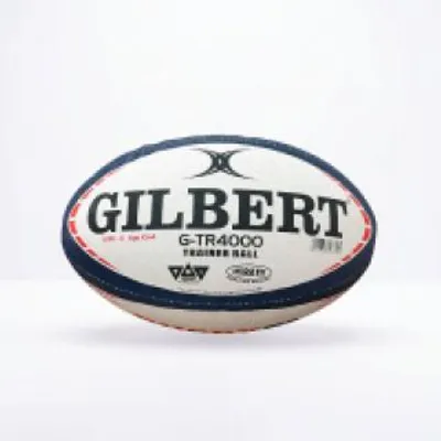 Imagen del producto de Pelota de rugby Gilbert G-TR4000, color blanco/azul, talla 4