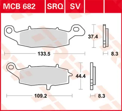 Produktbild von TRW Bremsbelagsatz MCB682 VN900 Classic VN900B DL650 V-Strom WC70