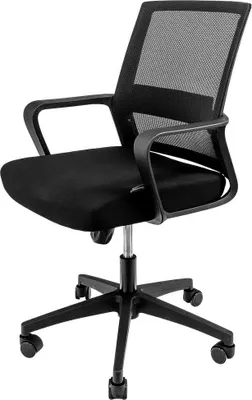 Zdjęcie produktu dla Ergonomiczny fotel krzesło biurowe obrotowe Furvero Basic z wbudowanymi podłokietnikami i podparciem lędźwiowym czarny