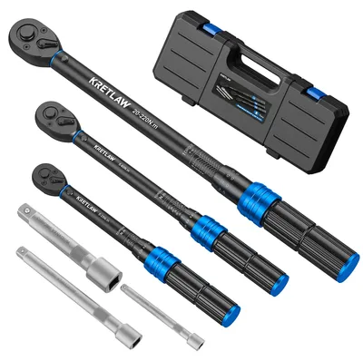 Drehmomentschlüssel-Set 6-teilig, 1/2" 3/8" 1/4", 20–220 Nm