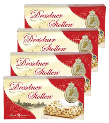 Produktbild von Emil Reimann Dresdner Christstollen Mandeln und Rosinen 750g 4er Pack