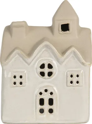 Immagine prodotto di Clayre & Eef Casetta decorativa con LED 9x6x12 cm Vetroceramica beige