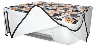 Produktbild von kwmobile Leinen Cover kompatibel mit HP DeskJet 2755e / DeskJet 2720e / 2710e / 2820e / 2721e Hülle - Tasche für Drucker - Staubschutzhülle