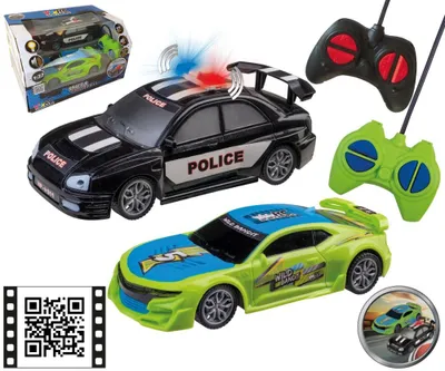 Produktbild von Happy People Ferngesteuertes Rennauto und Polizeiauto Set 1:22
