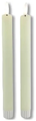 Zdjęcie produktu dla Countryfield Świece LED w sztyfcie rustykalne 24 cm 2 sztuki - kremowe nastrojowe światło