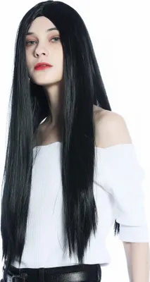 Produktbild von WIG ME UP Perücke lang glatt Mittelscheitel schwarz Gothic CW-049-K1