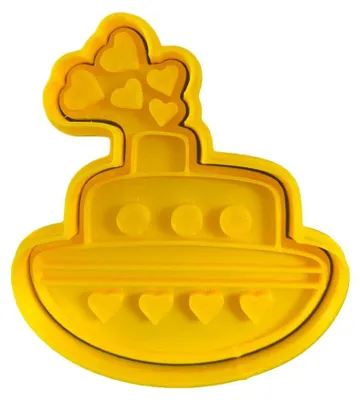 Boot-Ausstechform 9 cm mit Prägestempel, Valentinstag