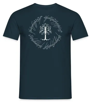 Produktbild von Spreadshirt Der Herr Der Ringe Der Weiße Baum Gondors Männer T-Shirt, 4XL, Navy