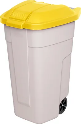 Produktbild von Wertstoffsammler, Inhalt 100 Liter, Korpus beige, Deckel gelb