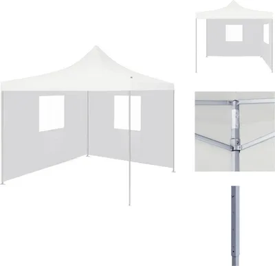 Obrázok produktu pre vidaXL Profesionálny párty stan skladací s 2 bočnými stenami 3 × 3 m oceľovo biely - Pavilóny a párty stany