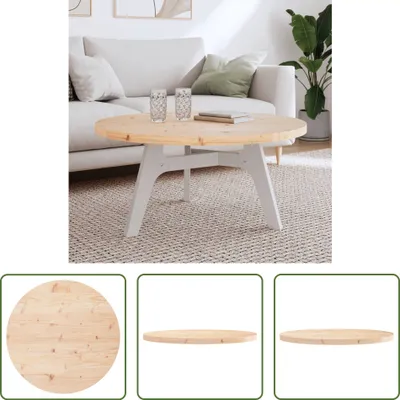 Produktbild von The Living Store Tischplatte Rund Ø90x3 cm Massivholz Kiefer
