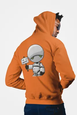 Produktbild von D&B Uni Hoodie ZIPMO00105 Happy Orange-Größe M