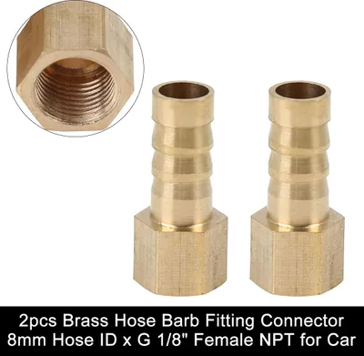 Image de Raccord Cannelé 8mm ID x G1/8" NPT Femelle en Laiton Connecteur Tuyau Voiture 2pcs