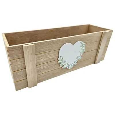 Produktbild von Aufbewahrungsbox Kiste Holz braun eckig Herz Küche Aufbewahrung Dekokiste Natur