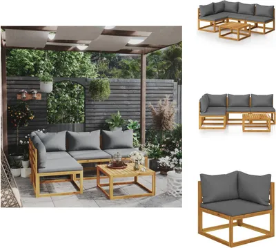 Produktbild von vidaXL 5-tlg. Garten-Lounge-Set mit Auflagen Massivholz Akazie -  Gartenmöbel-Sets