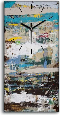 Produktbild von Leinwand Uhr Küche Wohnzimmer Bild Geräuschlos 30x60 Malerei Abstrakte Kunst - schwarze Hände