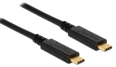 Produktbild von DeLOCK 83661, 1 m, USB C, USB C, USB 3.2 Gen 2 (3.1 Gen 2), 10 Gbit/s, Schwarz